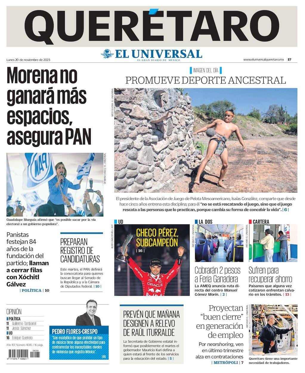 Portada: El Universal