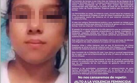 Localizan cuerpo de Liliana Guadalupe, niña de 12 años desaparecida en Chiapas; colectivas feministas y familia exigen justicia