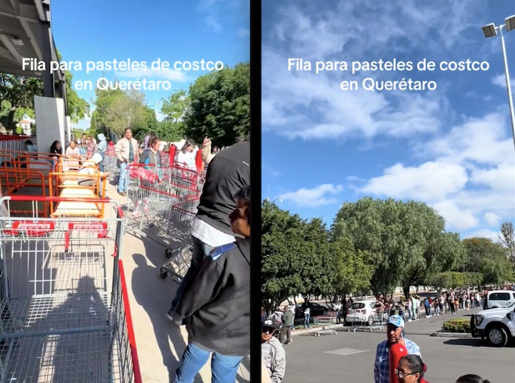 Así la fila en Querétaro para comprar pasteles de Costco