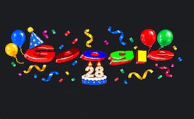 Google cumple 28 años con un doodle retro