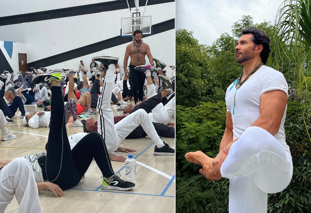 Alejandro Maldonado da clase de yoga