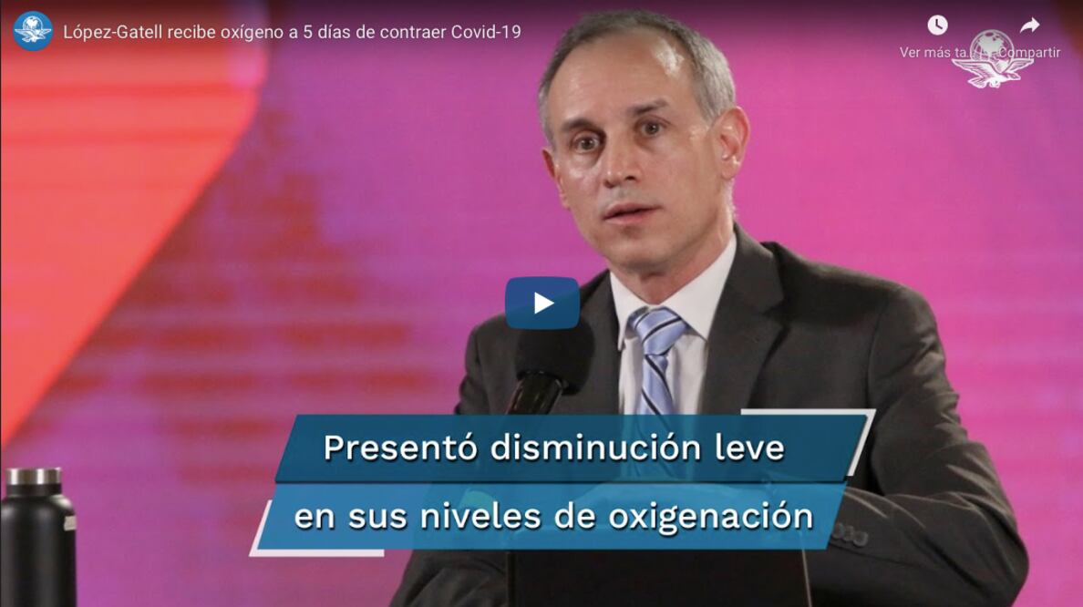 López-Gatell recibe oxígeno a 5 días de contraer Covid-19