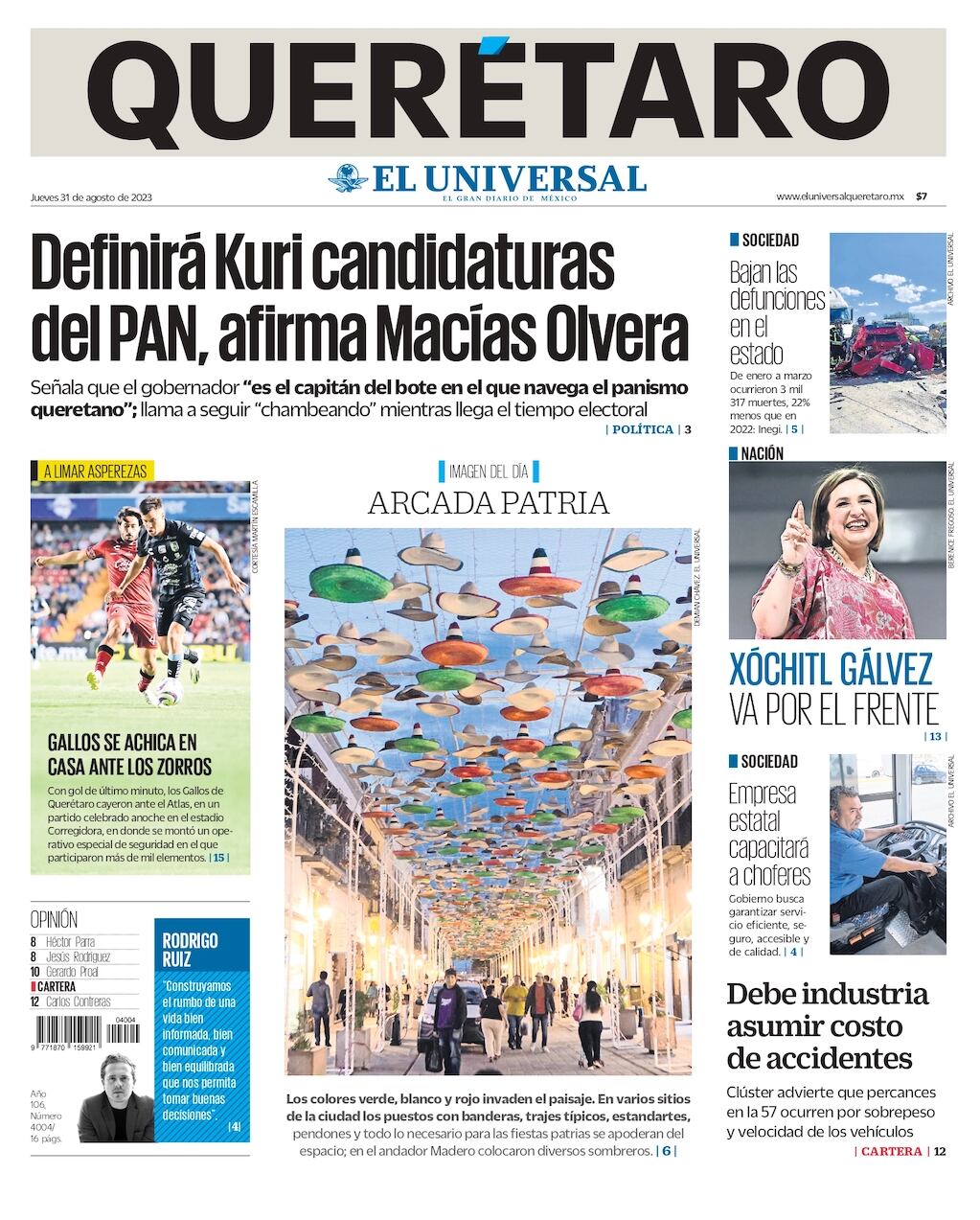 Portada 31 de agosto de 2023