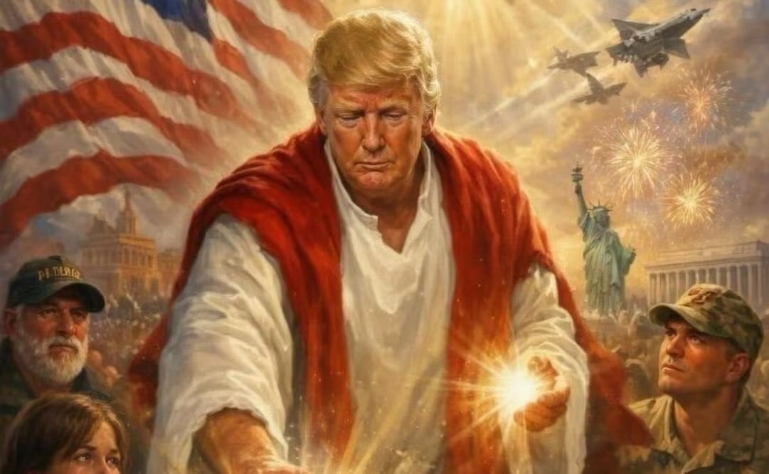 Donald Trump publicó una foto donde utilizó su imagen para ser una imagen religiosa que se asemeja a Jesús. (12/04/26) Foto: Donald Trump