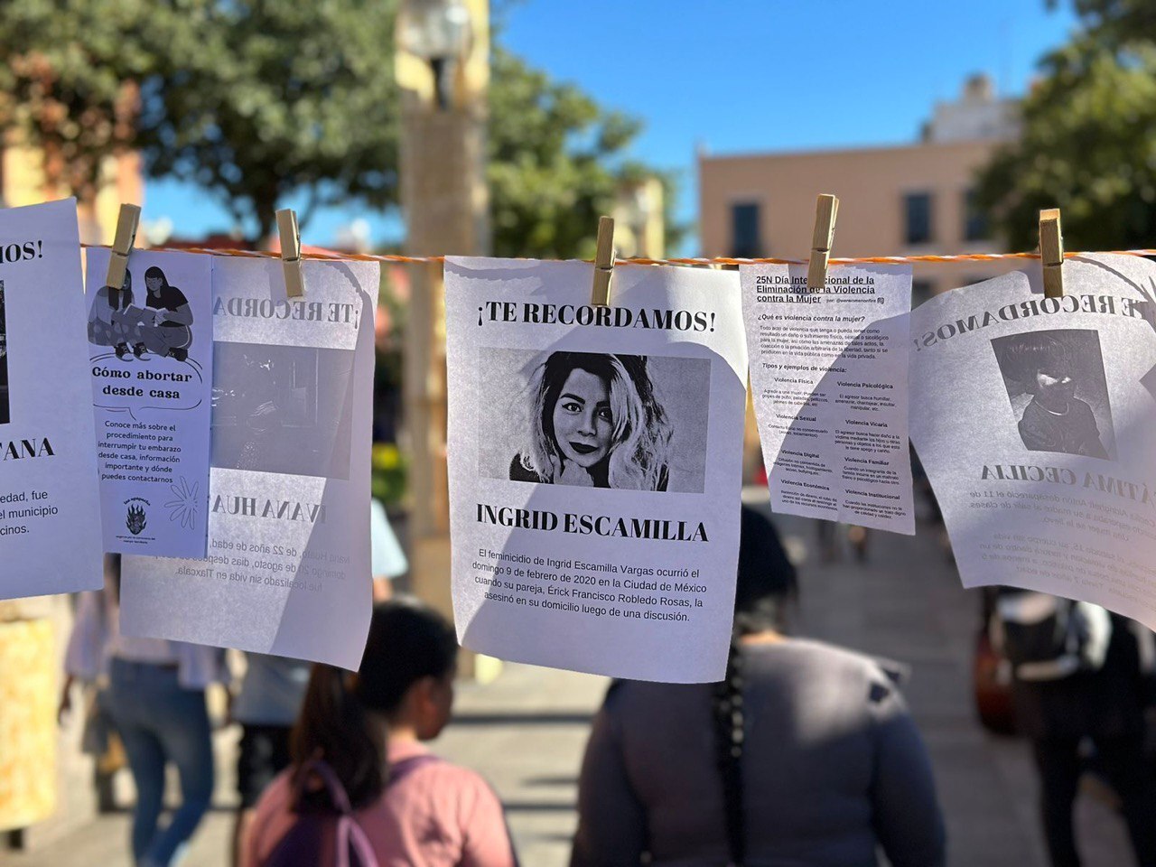 Con tendedero, recuerdan a las víctimas de violencia