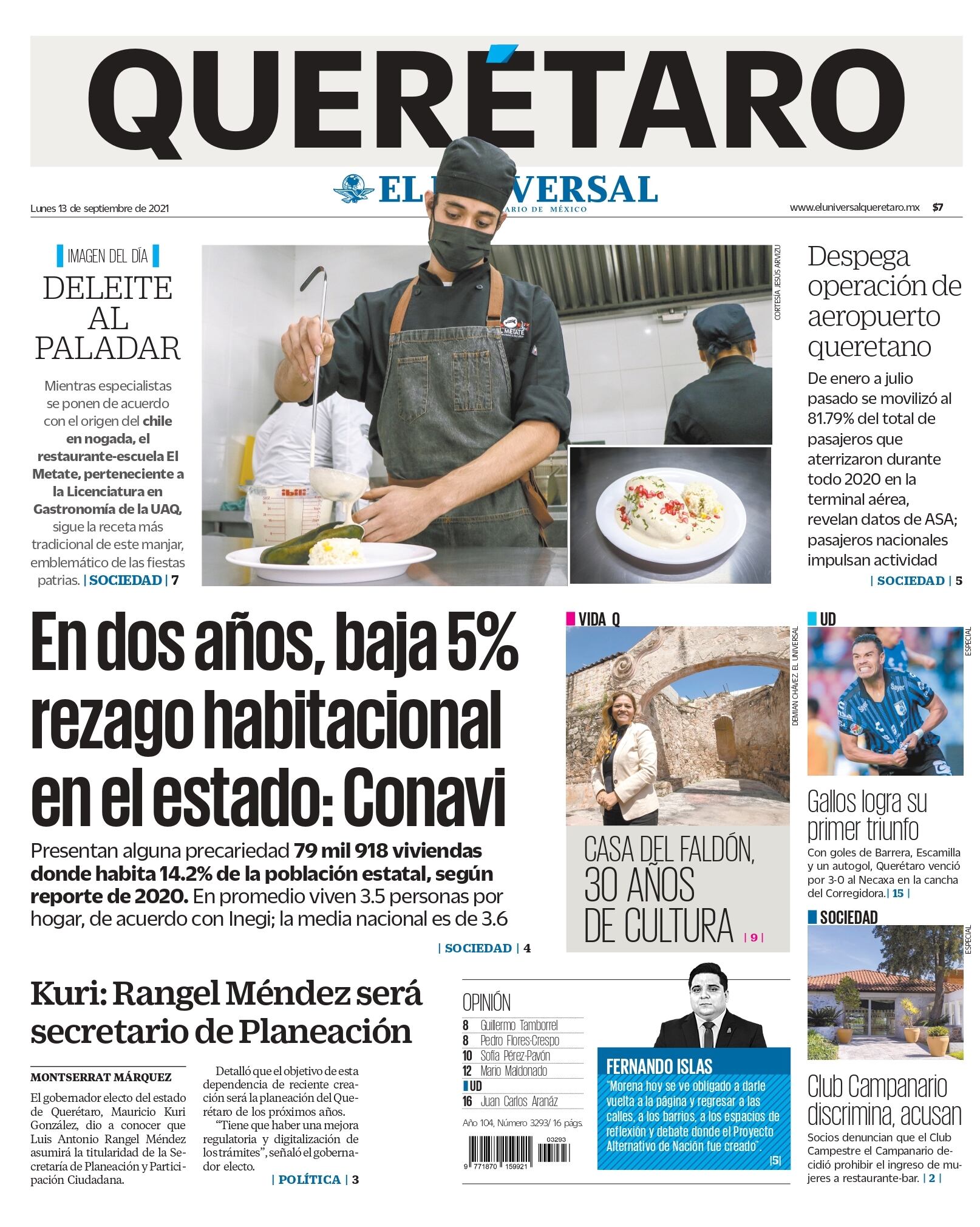 Portada 13 de septiembre de 2021