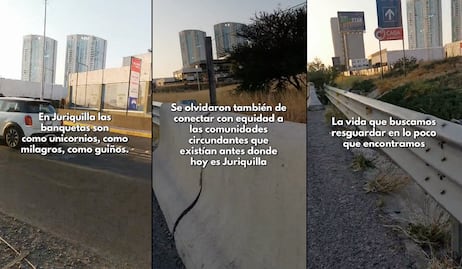 "En Juriquilla, las banquetas son como unicornios", denuncian en redes sociales
