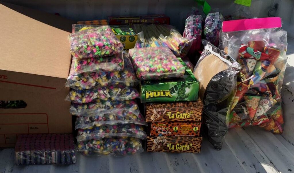Protección Civil decomisa 80 kilos de pirotecnia