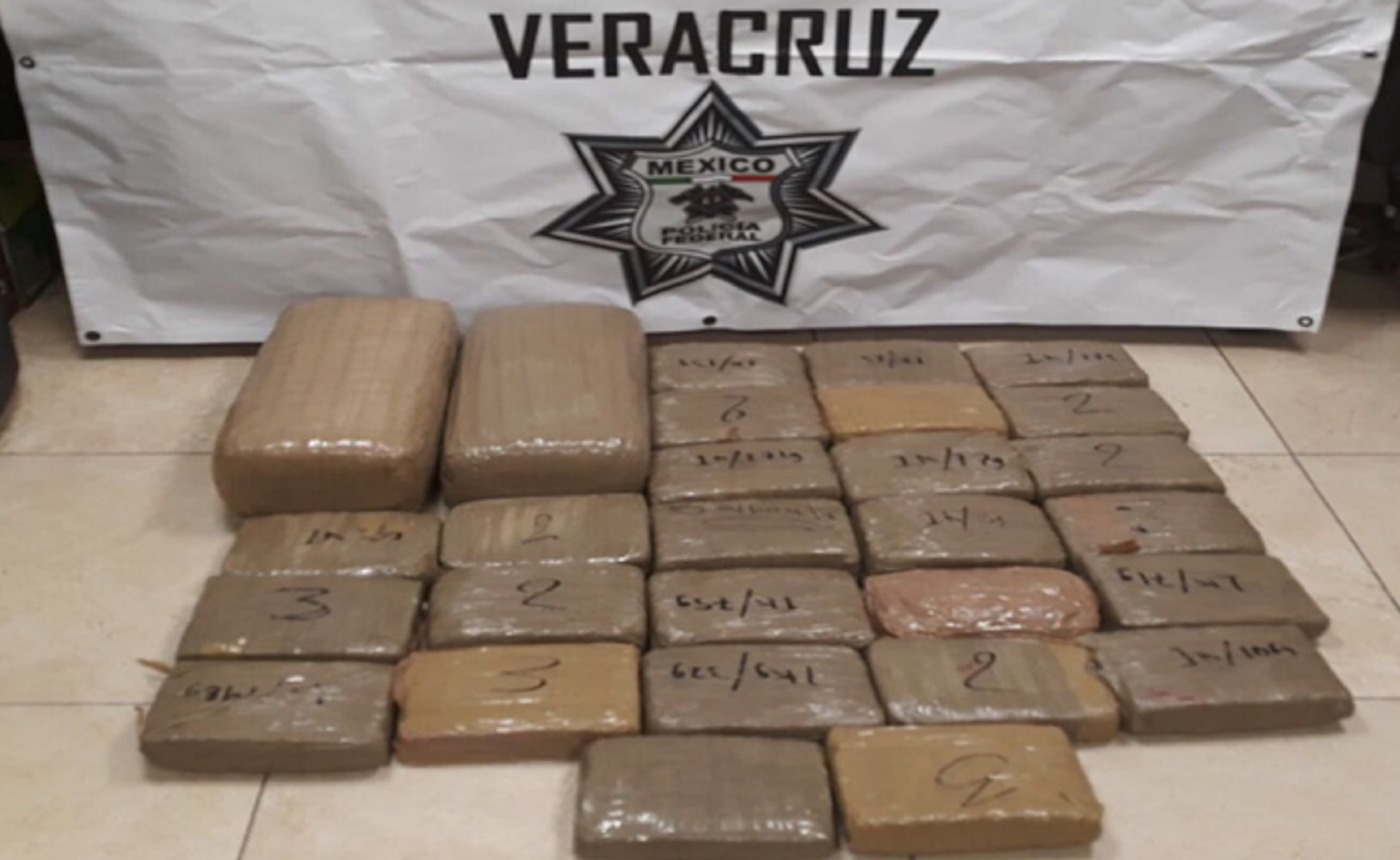 Decomisan 43 kilogramos de marihuana en Veracruz