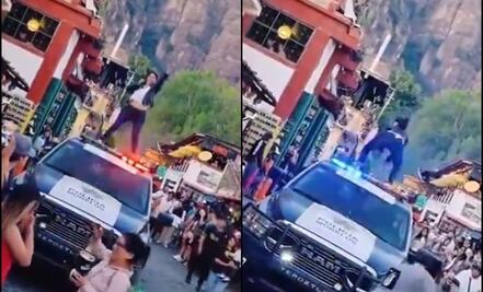VIDEO: Mujer baila sobre una patrulla en Tepoztlán y causa polémica en redes sociales