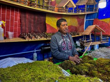 Venta de musgo y heno, tradición de casi 40 años en la familia de Ricardo Baltazar 