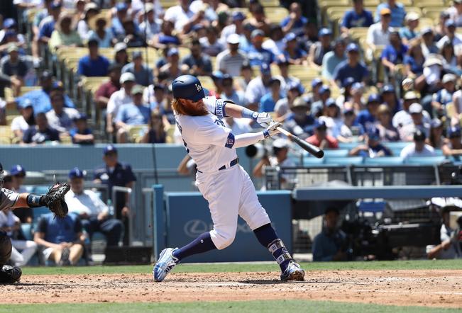 Justin Turner pegó dos cuadrangulares, uno de tres carreras (VICTOR DECOLONGON. AFP)