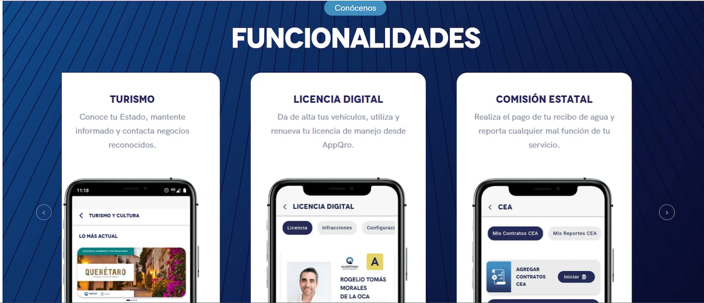 Mediante la AppQro puedes realizar diversos trámites del gobierno estatal. Foto: captura de appqro.queretaro.gob