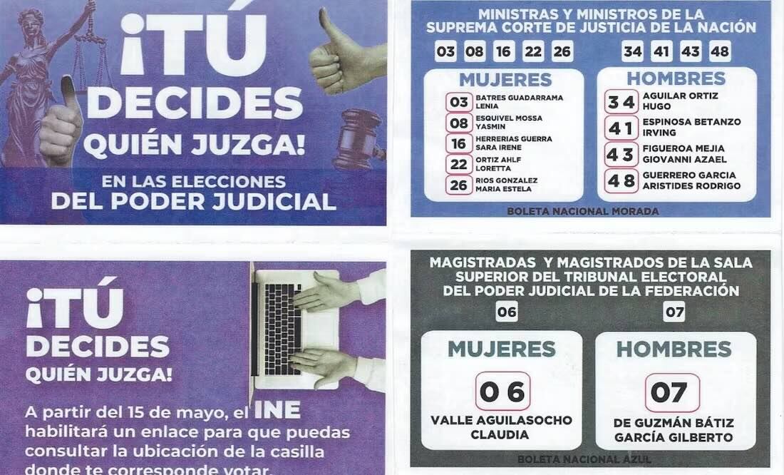 En los apartados del acordeón se incluyen los nombres de Lenia Batres, Yasmín Esquivel y Loretta Ortiz, entre otros candidatos. Foto: Especial