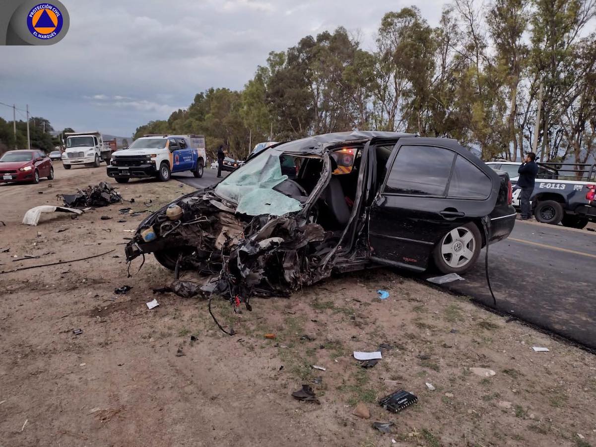 Dos personas fallecidas y seis lesionados, el saldo de accidente en la carretera 540 en Querétaro