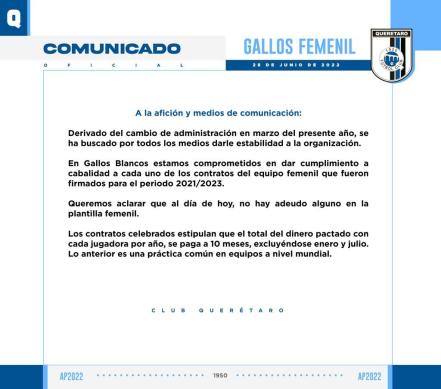 Gignac apoya a Querétaro Femenil que no tienen para alimentos ni hospedajes; directiva responde