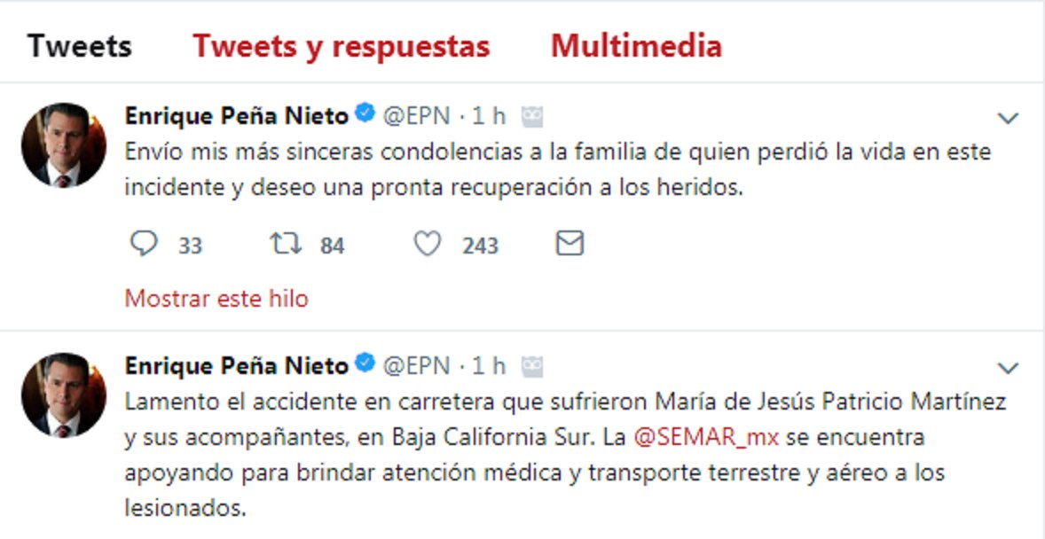 Peña Nieto lamentó accidente de caravana de Marichuy
