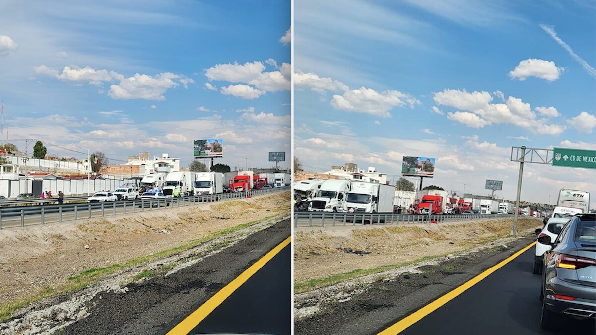 Carambola mantiene tráfico denso en la autopista México-Querétaro 