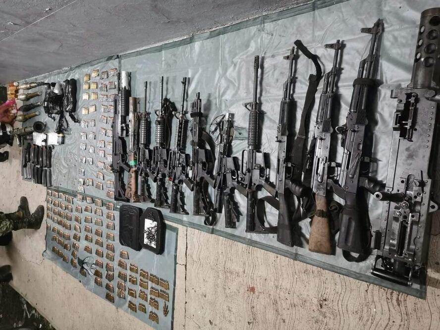 Aseguran GN y Sedena, armamento y “monstruos” a célula criminal en Michoacán