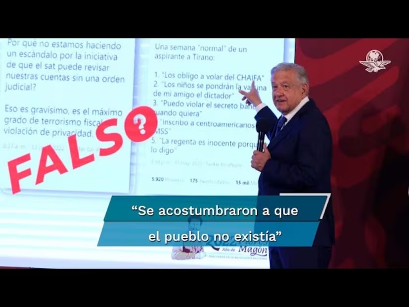 Expresidente AMLO durante sección "quién es quién en las mentiras". Foto: Archivo