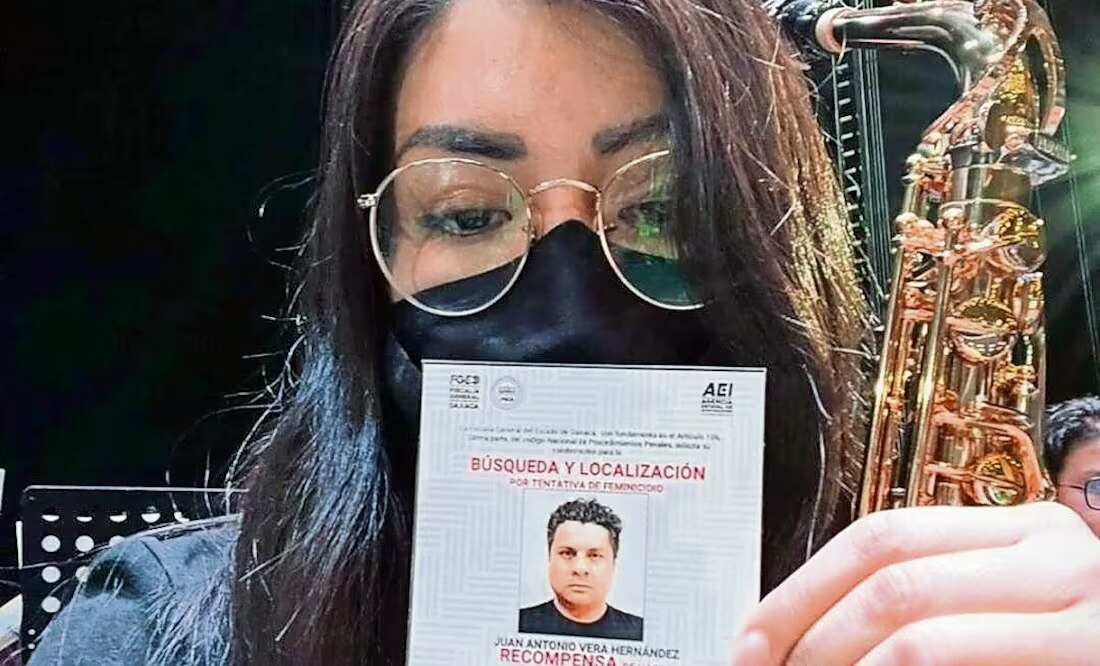 La saxofonista María Elena Ríos fue víctima de una tentativa de feminicidio a través de un ataque con ácido. Foto Especial