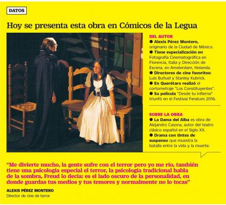 La Dama del Alba, suspenso en escena 