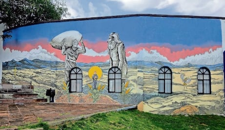 Mural honra a migrantes del municipio de Huimilpan