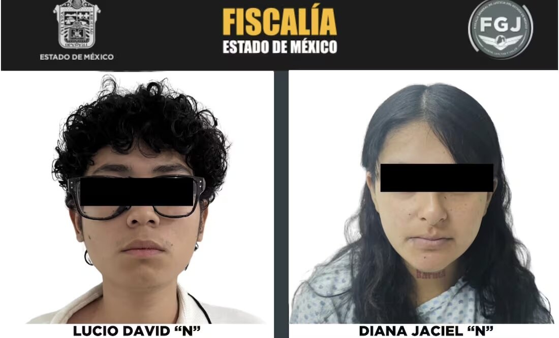 Lucio de 18 años y Diana de 21 años aparecieron sentados juntos, en la vitrina de seguridad de la sala 2 de los juzgados penales de Cuautitlán