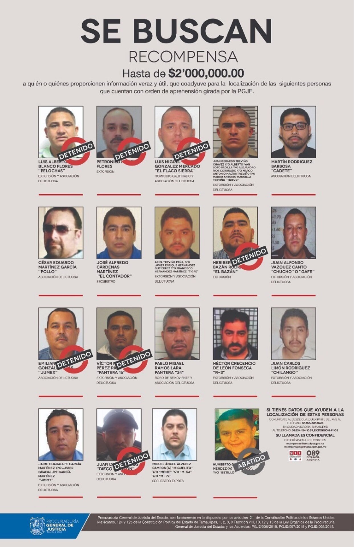 Cae "El Panilo", líder criminal en Tamaulipas