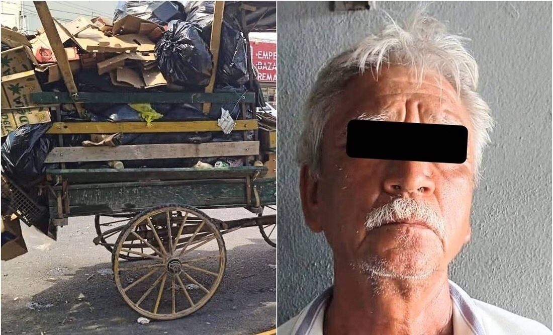 ¡Ya no podía más! Detienen a sujeto por golpear con tabla a caballo que jalaba su carro de basura