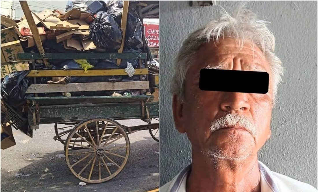 ¡Ya no podía más! Detienen a sujeto por golpear con tabla a caballo que jalaba su carro de basura