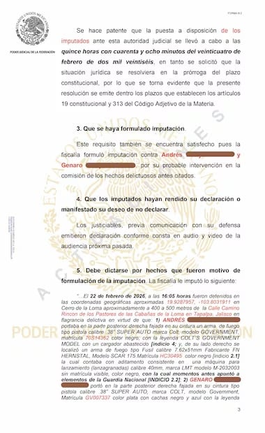 Orden de aprehensión contra escoltas de El Mencho