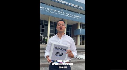 Felifer Macías presenta su declaración 5 de 5 en la UAQ