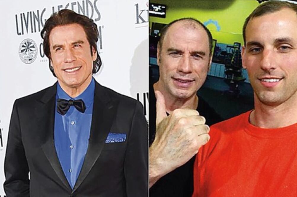 John Travolta tiene cabello en alfombras pero no en la realidad