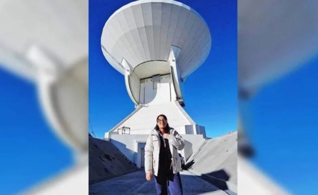 La doctora Gisela Ortiz León frente al Gran Telescopio Milimétrico/ Foto: Archivo