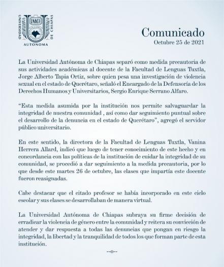 Universidad Autónoma de Querétaro expulsó a profesor acusado de abuso sexual 