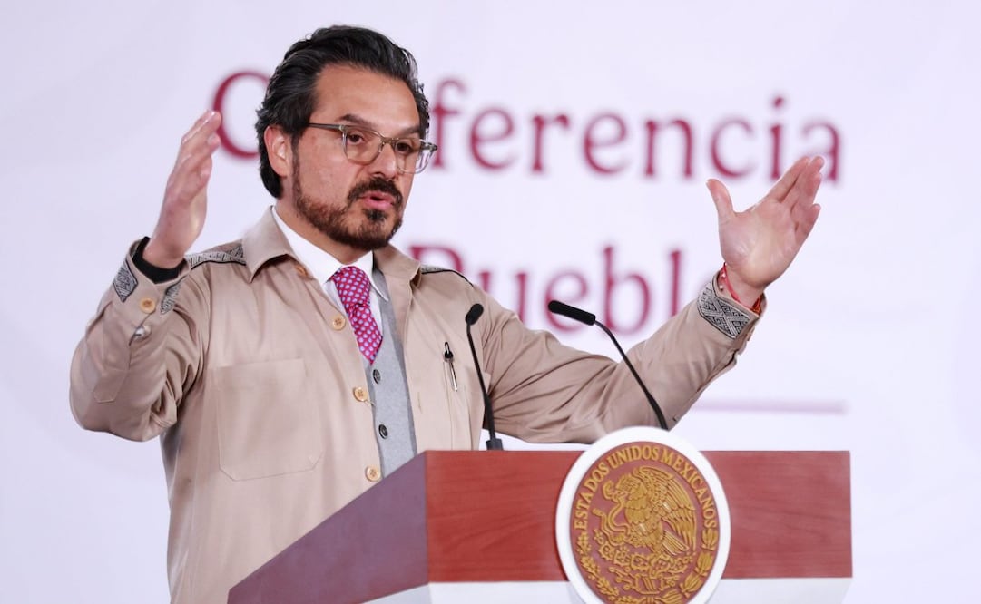 El director del IMSS, Zoé Robledo, en la “Mañanera del Pueblo” del 8 de julio de 2026 en Palacio Nacional. Foto: Diego Simón Sánchez/ EL UNIVERSAL