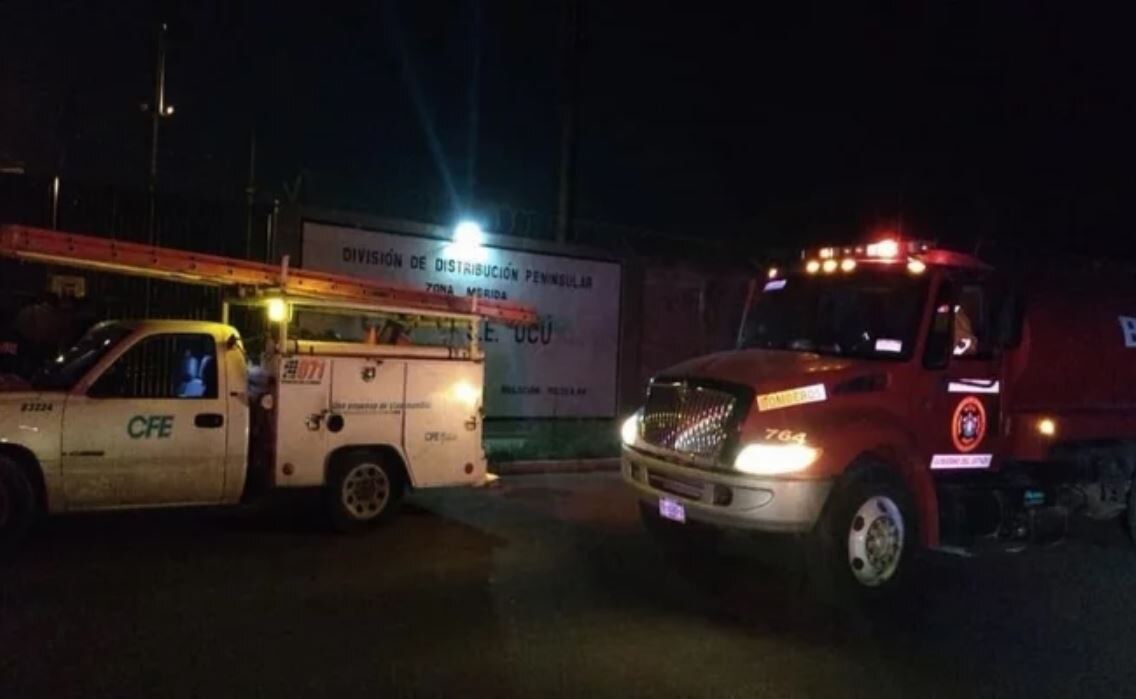 Incendio en subestación deja sin luz el sector poniente de Mérida