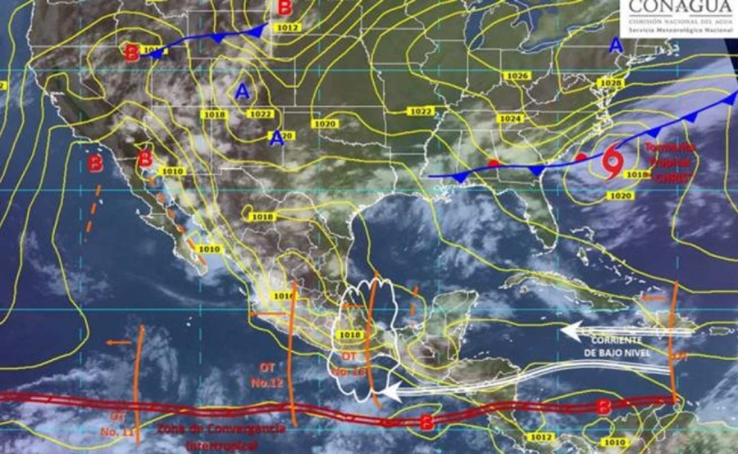 Lluvia en centro y occidente por onda tropical 13