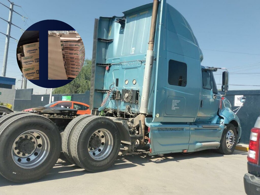 Aseguran tractocamión robado cargado con sopa instantánea y vehículo con alteraciones en San Juan del Río