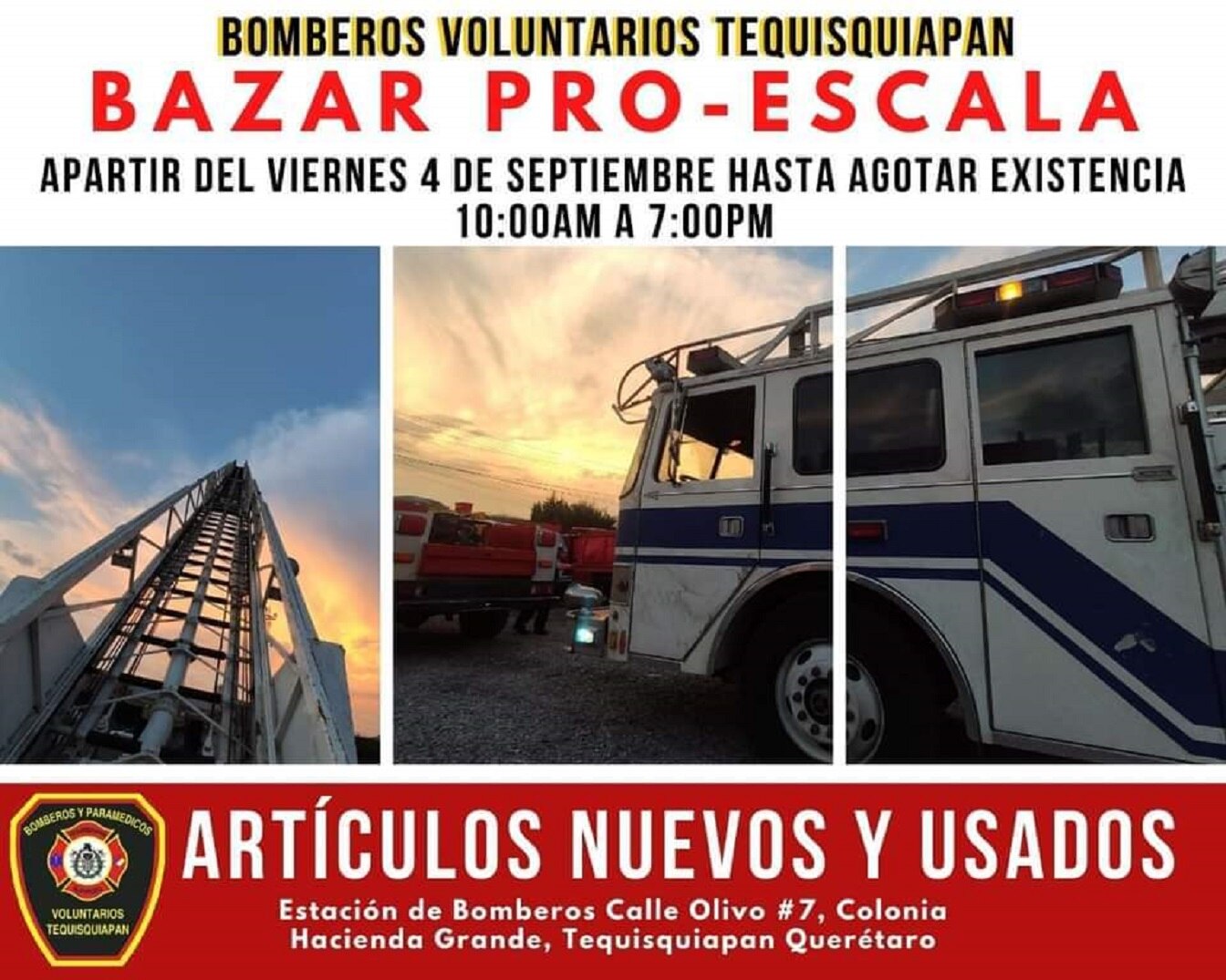 Bomberos arman bazar de zapatos usados, tazas, cuadros y otras curiosidades para solventar gastos