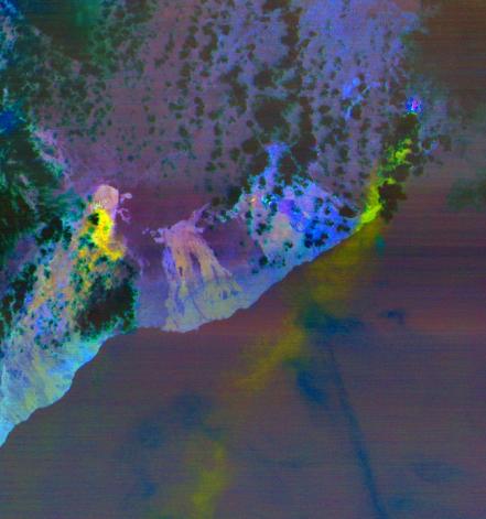 Las fisuras del volcán Kilauea, vistas desde el espacio