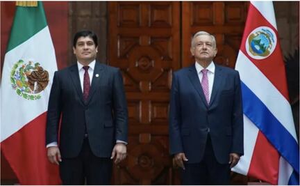 AMLO recibe al presidente de Costa Rica en Palacio Nacional
