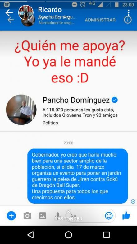 Facebookero pide a gobernador transmitir el capítulo 130 de Dragon Ball 