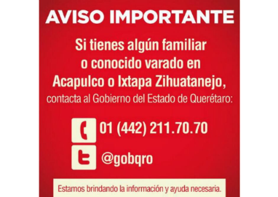 Apoyo a queretanos varados en el Pacífico