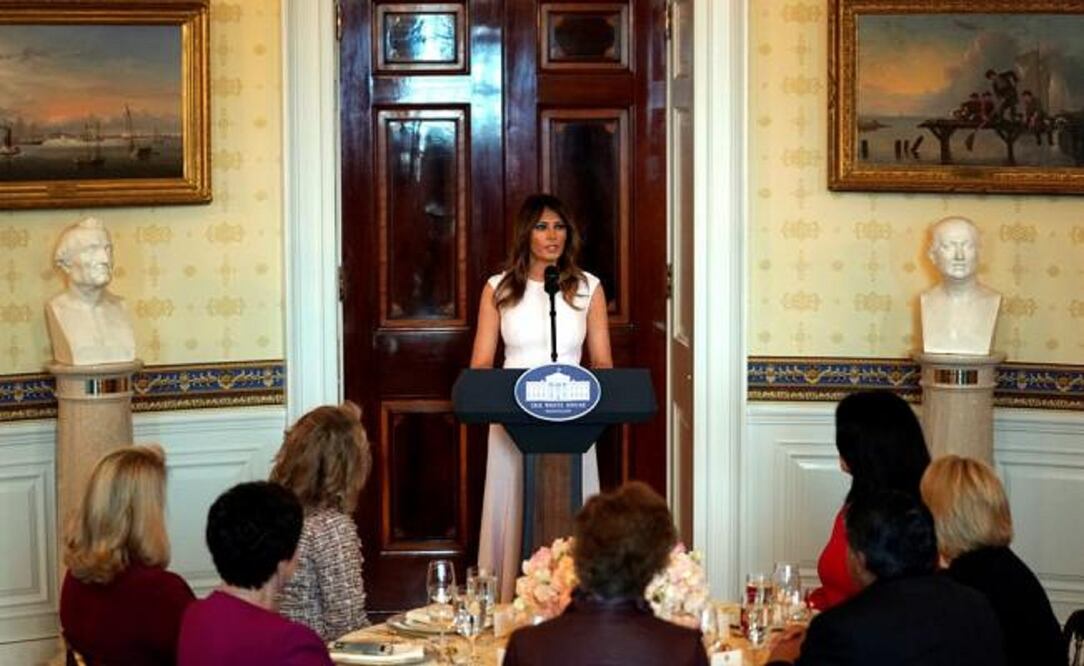 Melania Trump durante un discurso ante las esposas de los gobernadores de los estados del país (Foto: Reuters)