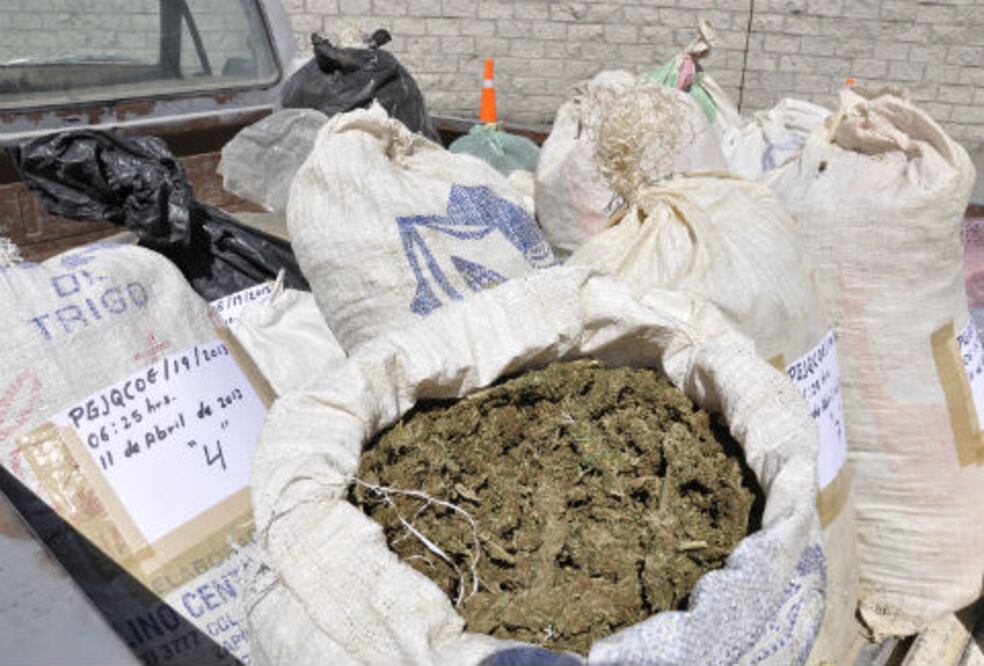 Detenido con 90 kg de hierba verde