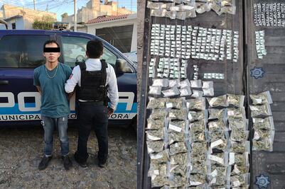 En Corregidora, detienen a un sujeto con más de 400 dosis de droga 