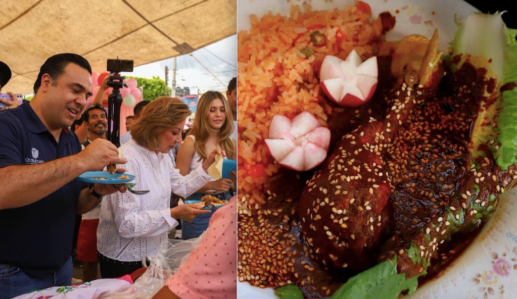 Políticos de Querétaro echan taco en los moles de Santa María Magdalena