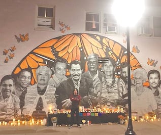 #FotoNota| Con mural, desde el extranjero, David Manzanares celebra el Día de Muertos